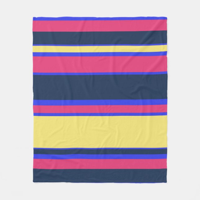 Rosa, gelbe und blaue Streifen Fleecedecke (Vorderseite)