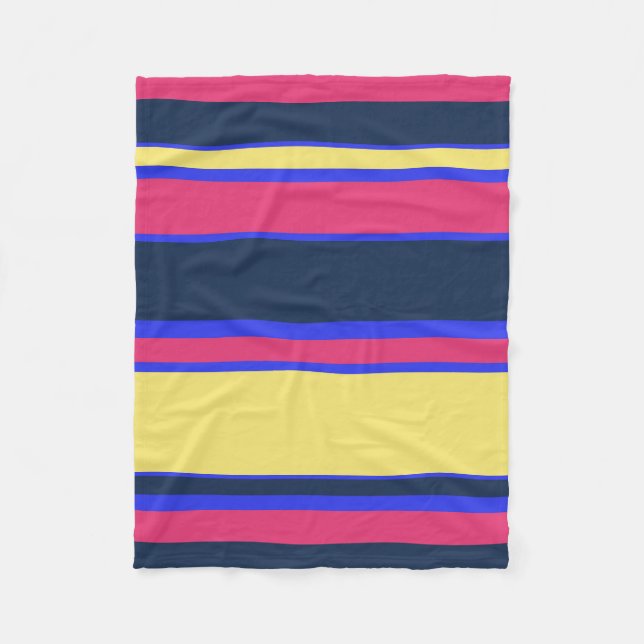 Rosa, gelbe und blaue Streifen Fleecedecke (Vorderseite)