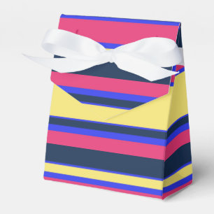 Rosa, gelbe und blaue Streifen Geschenkschachtel