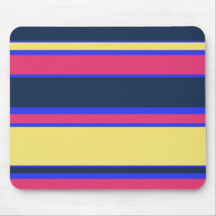 Rosa, gelbe und blaue Streifen Mousepad