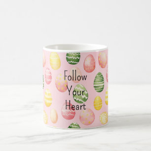 Rosa, Gelbe und Grüne Ostereier Kaffeetasse