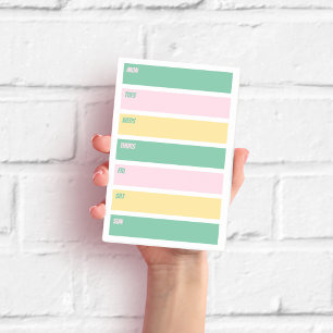 Rosa, Gelbe und Grüne Wochenplaner-Haftnotizen Post-it Klebezettel
