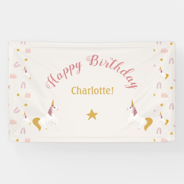 Rosa Gelbe Zauberwürfel & Regenbogen Banner (Horizontal)