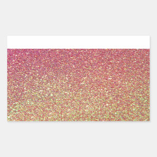 Rosa Gelber Ombre Glitzer Hintergrund Rechteckiger Aufkleber