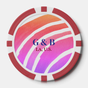 Rosa gelber Regenbogen geben dem Ehepaar den Namen Pokerchips
