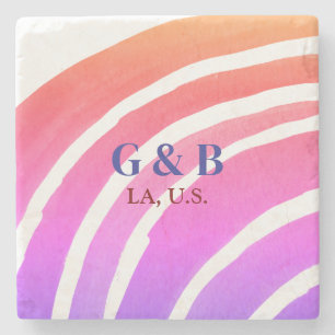 Rosa gelber Regenbogen geben dem Ehepaar den Namen Steinuntersetzer