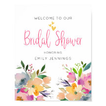 Rosa Gelbes Brautparty Begrüßungszeichen