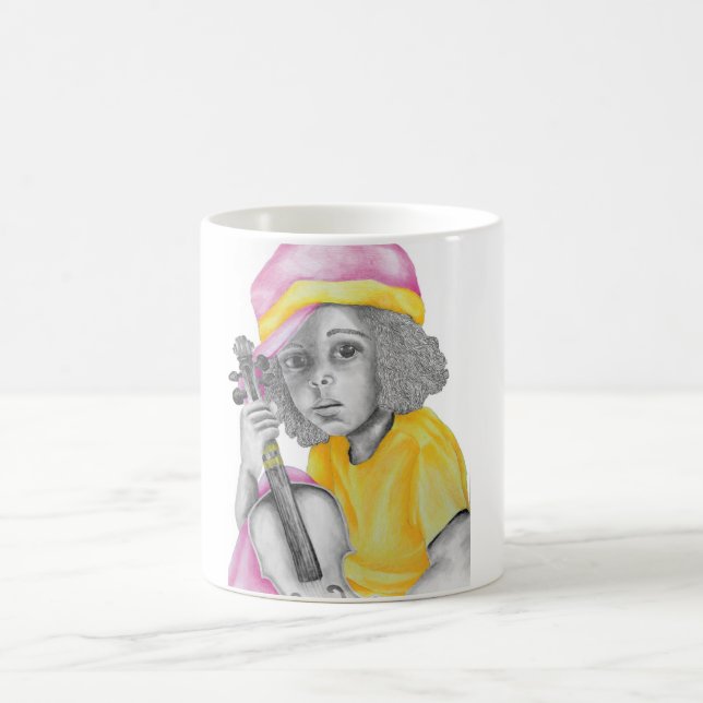 Rosa gelbes Mädchen Kaffeetasse (Mittel)
