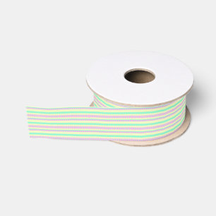 Rosa gelbes Seafoam Pastellstreifengrosgrain-Band Ripsband