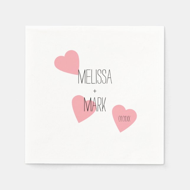 Rosa Gelbhörnchen Monogram Napkins Serviette (Vorderseite)