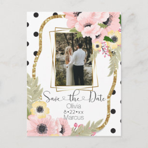 Rosa Gelbmohn Save the Date Blumenmohn Foto Postkarte