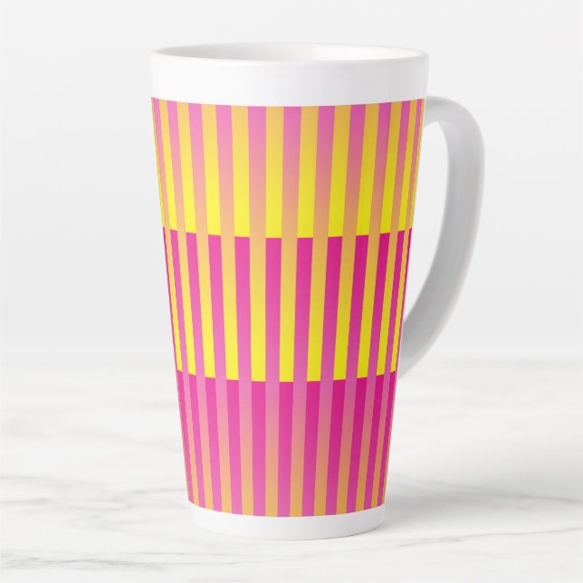 Rosa Gelborange Streifen Milchtasse (Rechte Ecke)