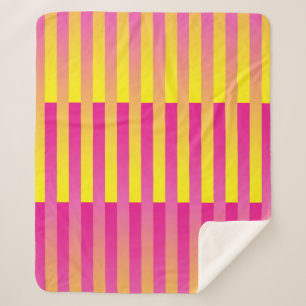 Rosa Gelborange Streifen Sherpadecke