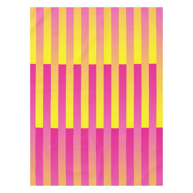 Rosa Gelborange Streifen Tischdecke (Vorderseite)
