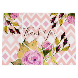 Rosa Gemustert Große Geschenktüte