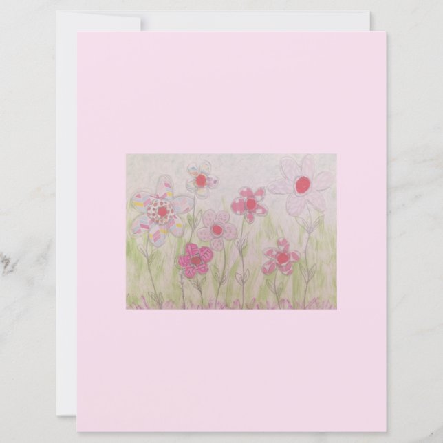 Rosa Gemusterte Blume Scrapbook Paper (Vorderseite)