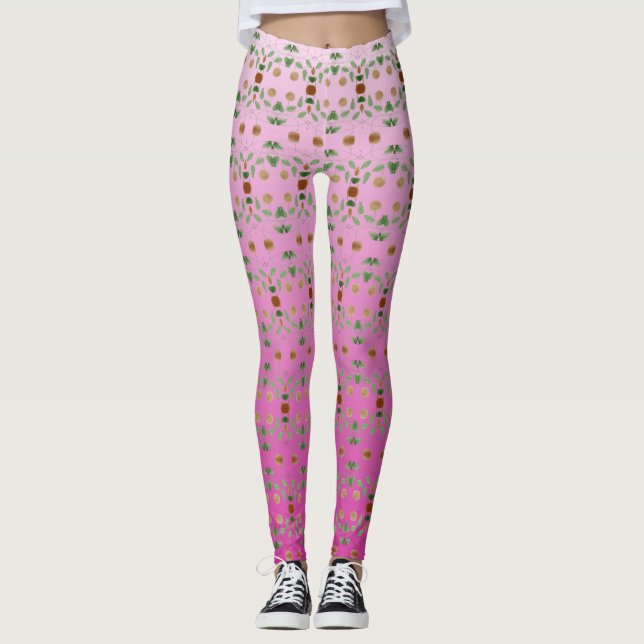 Rosa Gemusterte Leggings (Vorderseite)