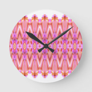 Rosa Gemusterte Wall-Uhr Runde Wanduhr