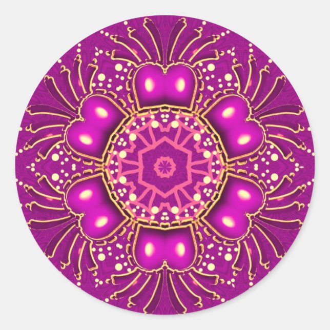 Rosa GeoBling-Aufkleber Runder Aufkleber (Vorderseite)