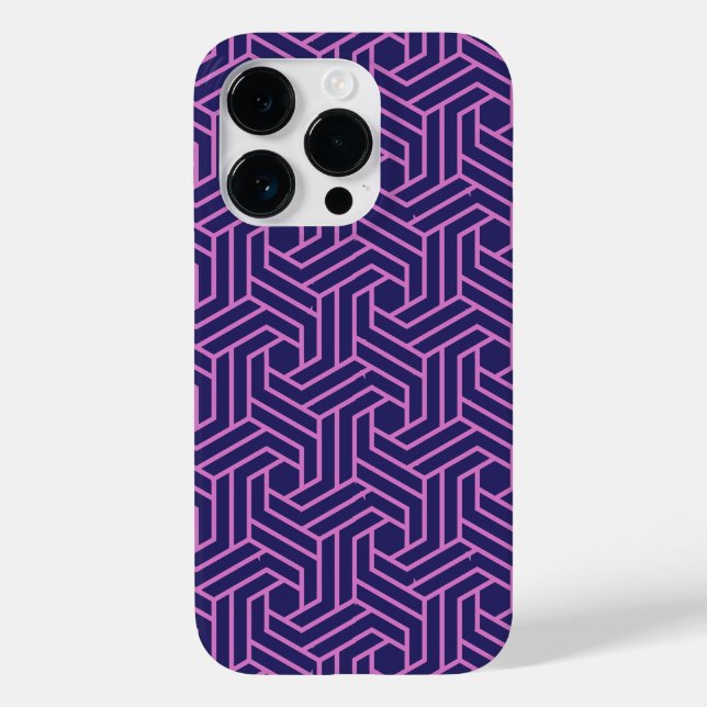 rosa Geometrie abstrakt mit lila Hintergrund Case-Mate iPhone Hülle (Rückseite)