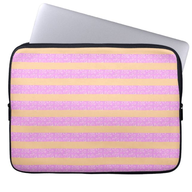 Rosa Geometrisch  Laptopschutzhülle (Vorderseite)