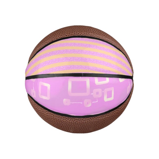 Rosa Geometrisch  Mini Basketball (Vorderseite)