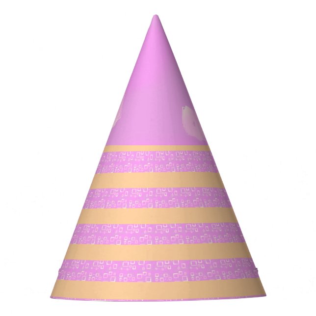 Rosa Geometrisch  Partyhütchen (Vorderseite)