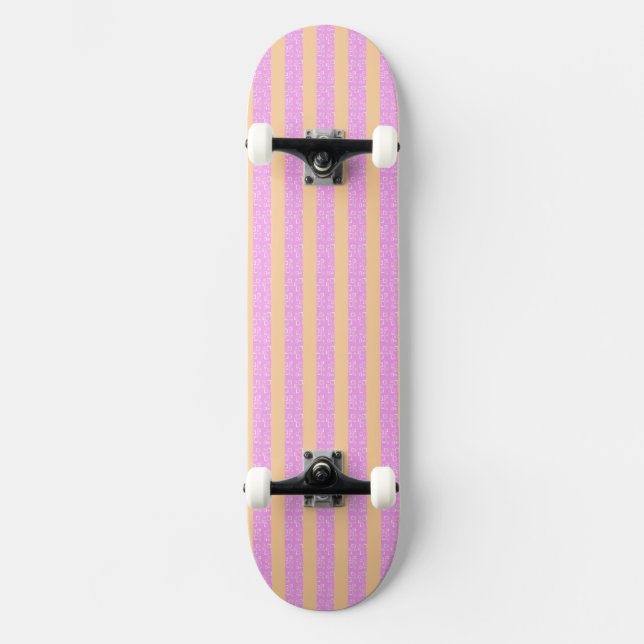 Rosa Geometrisch  Skateboard (Vorderseite)