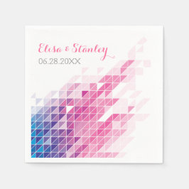 rosa geometrische Dreiecke moderne Hochzeit Serviette