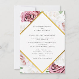 rosa geometrische Hochzeit Einladung