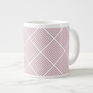 rosa Geometrische Quadrate Jumbo-Tasse