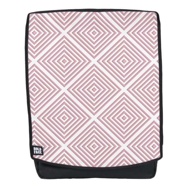 Rosa geometrische Quadrate Rucksack (Vorderseite)