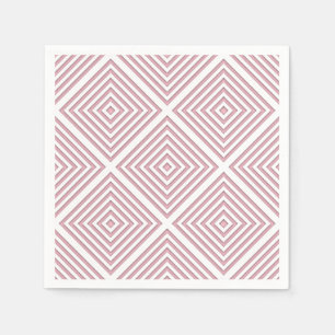 Rosa geometrische Quadrate Serviette
