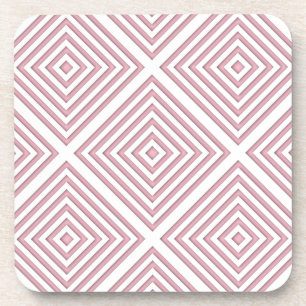 Rosa geometrische Quadrate Untersetzer