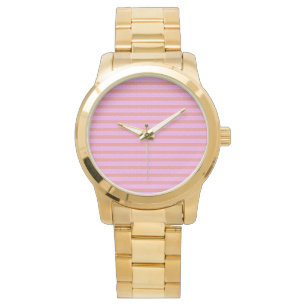 Rosa geometrische Streifen Armbanduhr