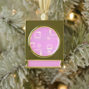 Rosa geometrische Streifen  Banner-Ornament Gold