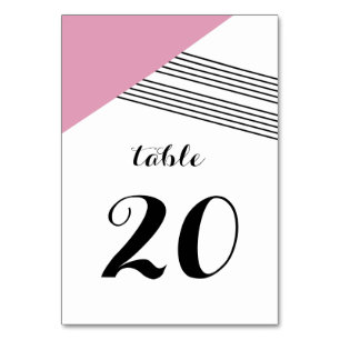 rosa geometrische Strickkarte Tischnummer