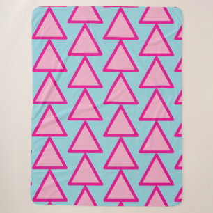 Rosa geometrisches Dreiecks-Muster Modernes Aqua Sherpadecke