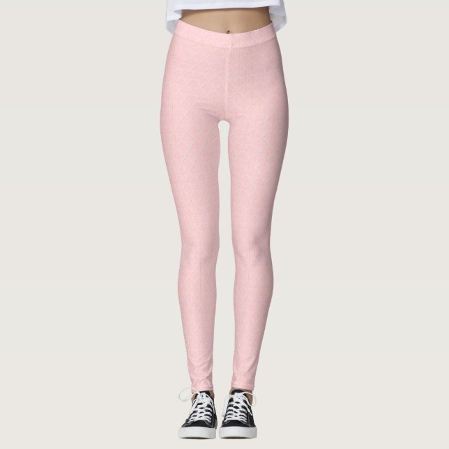 rosa geometrisches Muster mit modernem Abstrakten Leggings (Vorderseite)