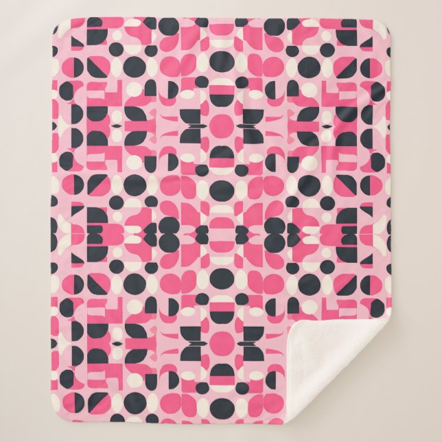 rosa geometrisches Muster Sherpadecke (Vorderseite)