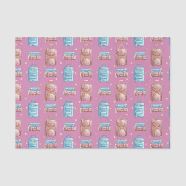 rosa Gepäckstück (Design 78 Pink Serie) Seidenpapier (Vorderseite)