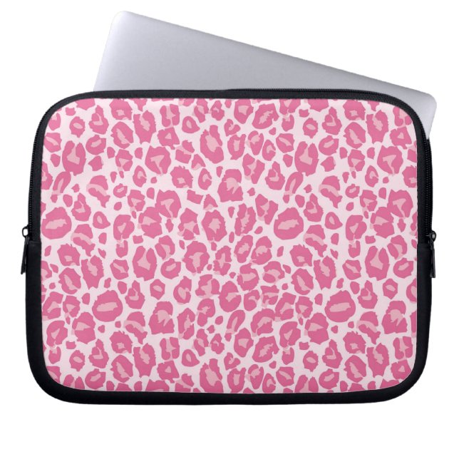 Rosa Gepard-Druck Laptopschutzhülle (Vorderseite)