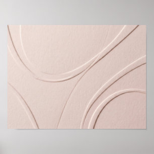 Rosa geprägte Kurven Minimalistischer Poster