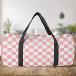 rosa geprüft duffle bag<br><div class="desc">Rosa, viereckiges Muster - Duffsack</div>