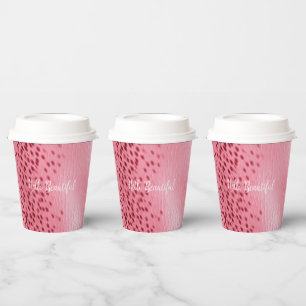 Rosa Gepunktete Leopard Cheetah Animal Print Pappbecher