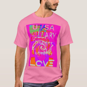 Rosa gerahmter Hillary Inspiration Kunst Druck T-Shirt
