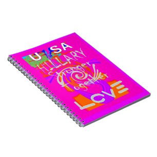 Rosa gerahmter Hillary-Inspirations-Kunst-Druck Notizblock