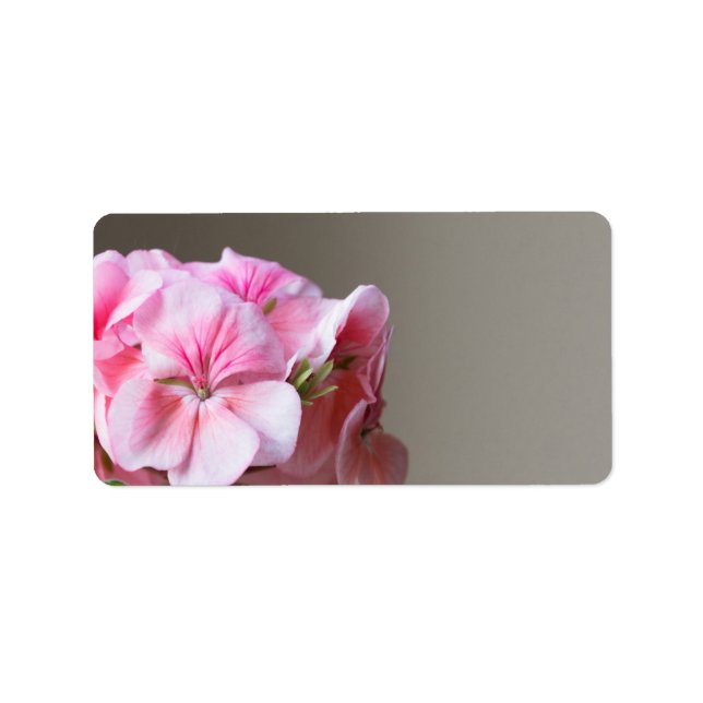 Rosa Geranie-Blume Adressaufkleber (Vorne)