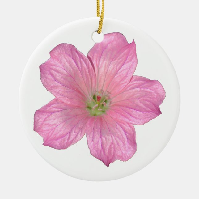 Rosa Geranium Keramikornament (Vorne)