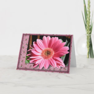 Rosa Gerber Daisy Geburtstagskarte (Großdruckkarte Karte
